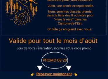 Image du début d'une infolettre: fond foncé lettres et image couleur doré