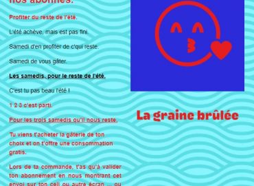 Image du début d'une infolettre promotionnelle pour un café de quartier. Logo et informations.
