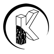 Logo de Karöl, créatrice de contenu - Lettre K en 3D avec cercle ouvert dans le bas comme une demi-lune